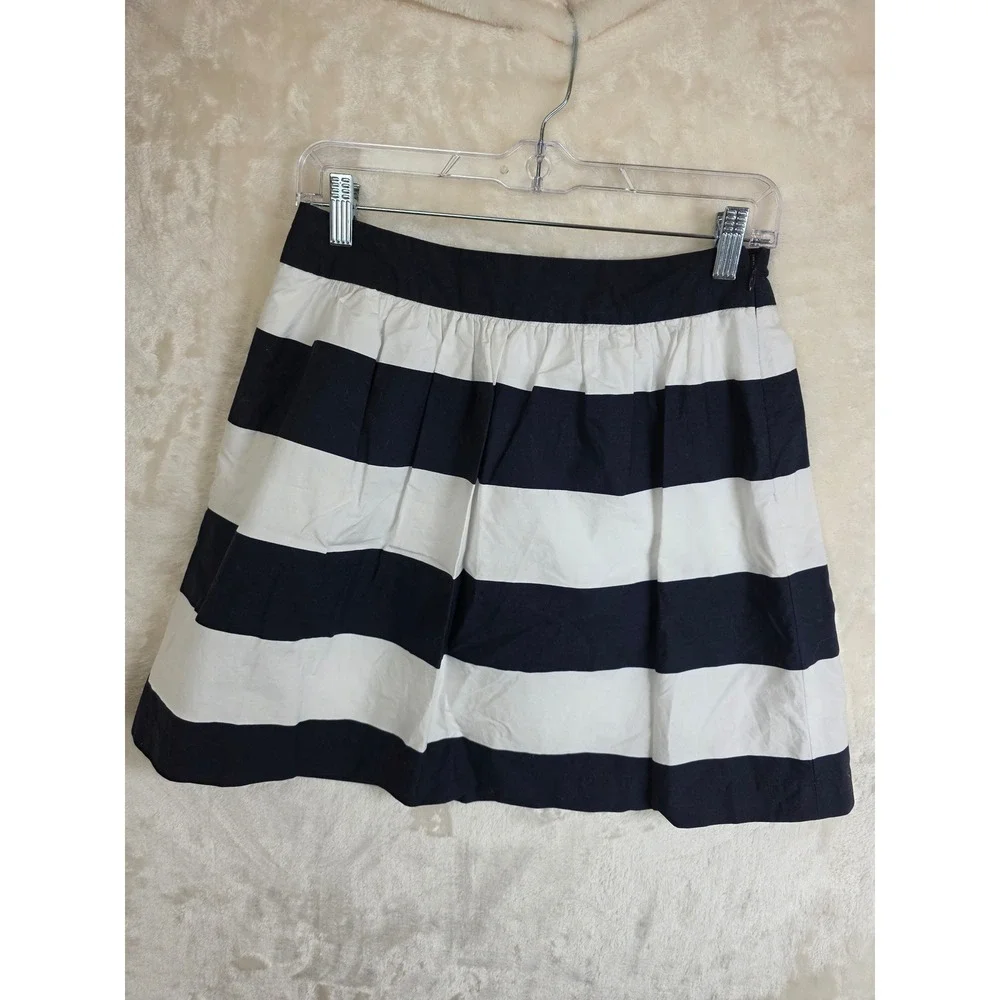 Banana Republic Navy White Striped Cotton Mini Skirt‎ 973623-00 SUM14